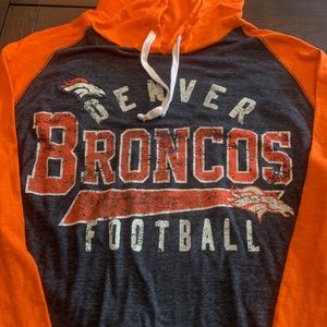 NFL Denver Broncos T-Shirt Hoodie Long Sleeve XL
